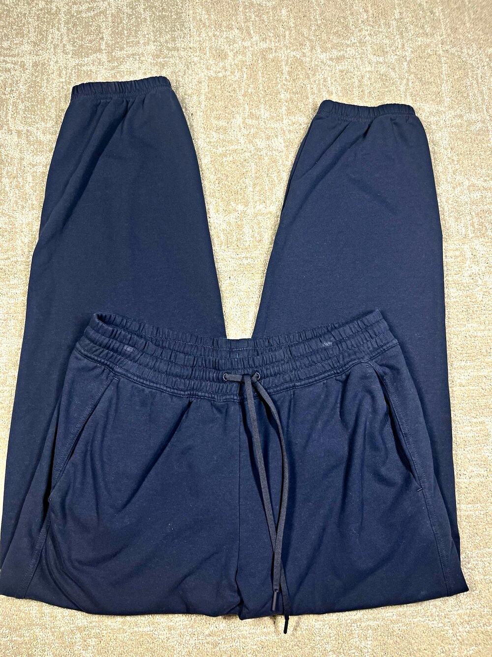 Athleta Womens Navy Jogger Pants Size M Drawstring Elastic Waist Pockets Yoga